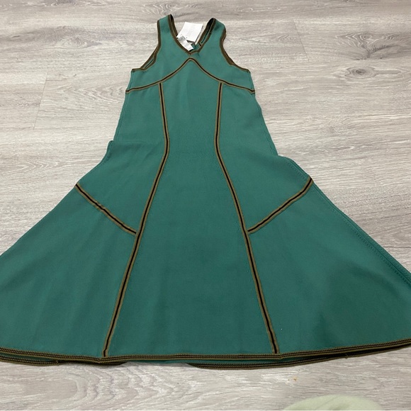 alc vika micro knit dress piped green new with tags - Picture 8 of 8